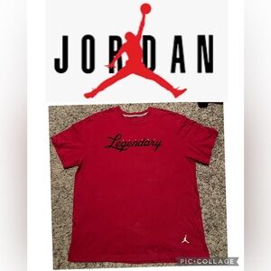 Jordan Red Legendary Script Tee